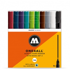 Набор акриловых маркеров Molotow ONE4ALL "Базовый 2" 10 шт / 2 мм