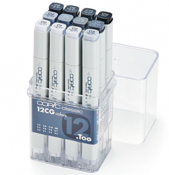 Набор маркеров COPIC CLASSIC 12 Cool Gray (холодные серые)