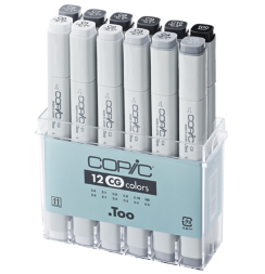 Набор маркеров COPIC CLASSIC 12 Cool Gray (холодные серые)