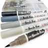 Акварельные маркеры Ecoline Brush Pen в наборе 5 Grey (серые) купить для акварельного скетчинга в магазине маркеров ПРОСКЕТЧИНГ с доставкой по РФ и СНГ