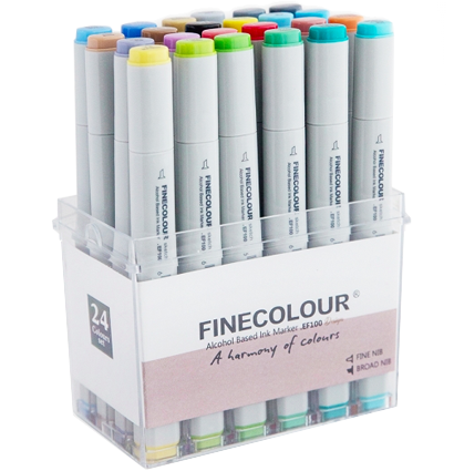 Набор маркеров Finecolour Sketch 24 цвета для скетчей в фирменном кейсе