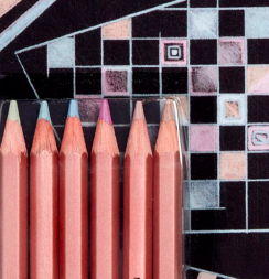 Набор цветных карандашей с цветом металлик Derwent Metallic Pastel 6 пастельных цветов в блистере