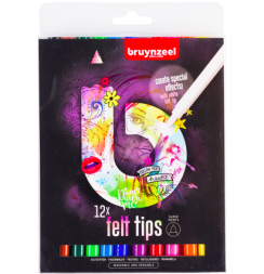 Набор фломастеров Bruynzeel Teen Light 12 в розовой упаковке