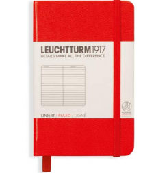 Блокнот Leuchtturm1917 Мини A7 в линейку красный 171 стр.