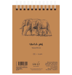 Крафтовый скетчбук на пружине Sketch pad Natural Brown с коричневой бумагой А4 / 80 листов / 135 гм
