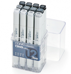 Набор маркеров COPIC CLASSIC 12 Neutral Gray (нейтральные серые)