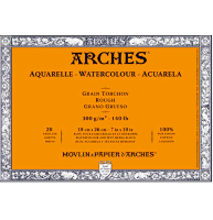 Arches Aquarelle Torchon блок бумаги для акварели из хлопка 18х26см / 20 листов / 300 гм (крупнозернистая)