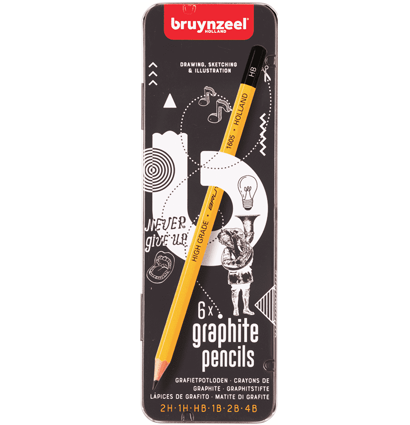 Набор чернографитных карандашей Bruynzeel Graphite Pencils 6 штук в кейсе