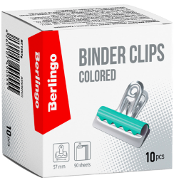Зажимы-бульдоги для бумаги или скетчбука Berlingo 10 штук размер 57 мм (пастельные цвета)