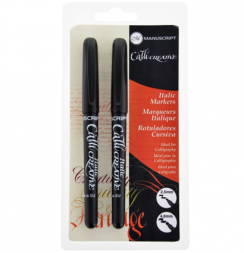 Набор черных маркеров для каллиграфии Manuscript Italic 2 вида пера