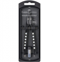 Циркуль Faber-Castell Factory черно-белый с грифелями в футляре