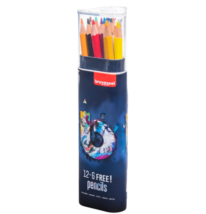 Набор цветных карандашей Bruynzeel Teen Dark 18 цветов в тубусе синяя упаковка