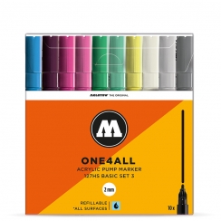 Набор акриловых маркеров Molotow ONE4ALL "Базовый 3" 10 шт / 2 мм