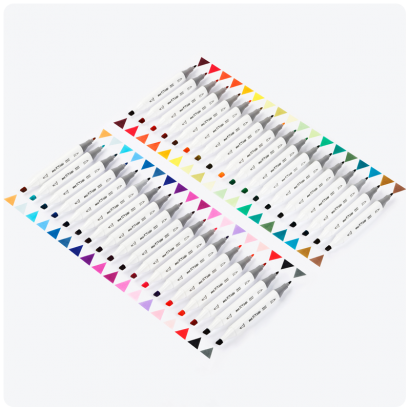 Набор двусторонних маркеров для скетчинга MESHU 36 цвета