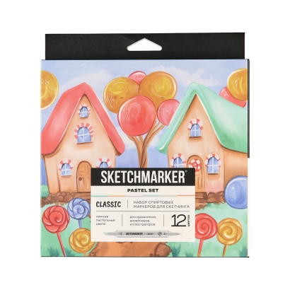 Набор 12 маркеров Sketchmarker Classic Pastel Set