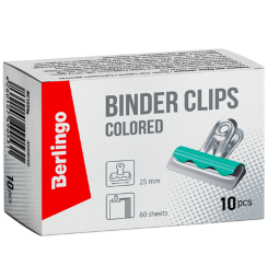 Зажимы-бульдоги для бумаги или скетчбука Berlingo 10 штук размер 25 мм (пастельные цвета)