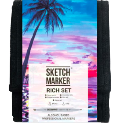 Набор маркеров Скетчмаркер / Sketchmarker "Rich Set - Насыщенные" 12 цветов в сумке