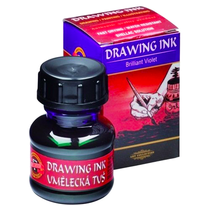 Тушь индийская Koh-I-Noor Drawing Ink бриллиантовый фиолетовый 23440, флакон 20 мл