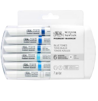 Набор маркеров по ткани, холсту и бумаге Pigment Marker 6 Blue Tones (голубые оттенки)