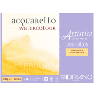 Альбом для акварели Fabriano Artistico Extra White Fin из хлопка 23x30,5см / 12 листов / 300 гм (среднезернистая)