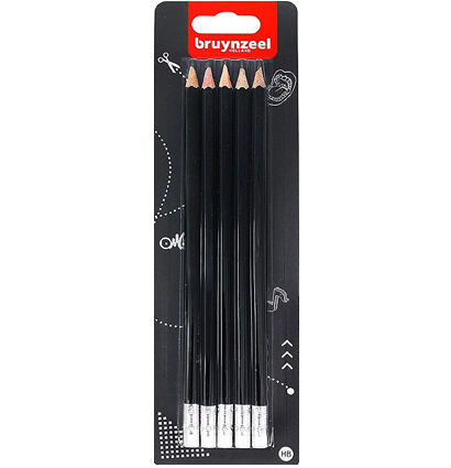 Набор чернографитных карандашей Bruynzeel Graphite Pencils HB 5 штук с ластиком