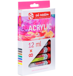 Набор акриловых красок Art Creation Acrylic для рисования 8 цветов в тубах по 12 мл