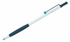Ручка шариковая автоматическая Tombow ZOOM 707 корпус бело-бирюзовый линия 0.7 мм подарочная упаковка, черная
