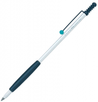 Ручка шариковая автоматическая Tombow ZOOM 707 корпус бело-бирюзовый линия 0.7 мм подарочная упаковка, черная