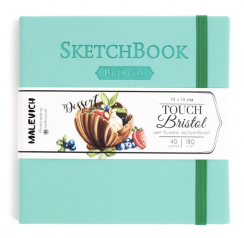 Скетчбук для маркеров и графики Bristol Touch Малевичъ мятный 14х14 см / 40 листов / 180 гм