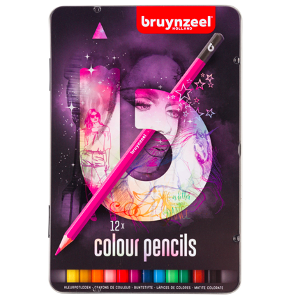 Набор цветных карандашей Bruynzeel Teen Light 12 цветов розовый пенал