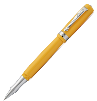 Ручка гелевая Kaweco Student Yellow 0.7 мм акрил с хромом в футляре желтая
