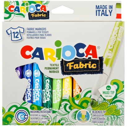 Набор фломастеров для ткани Carioca "Fabric Liner" 12 цветов