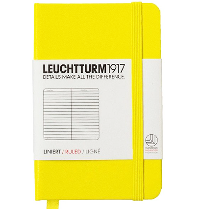 Записная книжка Leuchtturm «Pocket Mini» A7 в линейку желтая 171 стр.