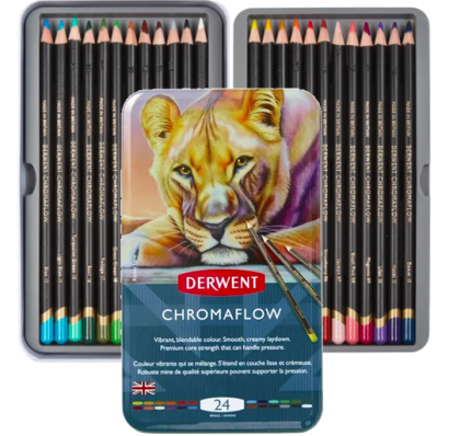 Набор цветных карандашей Derwent Chromaflow 24 цвета в пенале