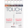 Купить набор маркеров для скетчинга Touch Brush 6 штук древесные цвета в магазине товаров для скетчинга ПРОСКЕТЧИНГ с доставкой по РФ