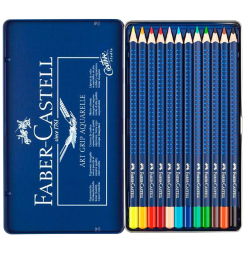 Акварельные карандаши Faber Castell Art Grip Aquarelle в наборе 12 цветов + кисть