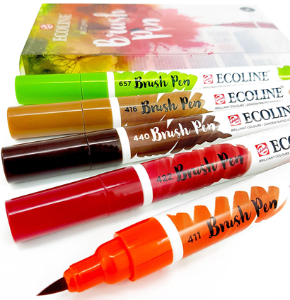 Акварельные маркеры Ecoline Brush Pen в наборе 5 Autumn (осенние)