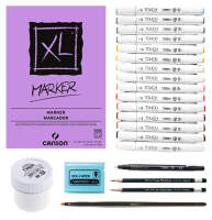Набор для скетчинга Sketchbox "Греющий фонарик" // 15 Touch Brush + бесплатный урок