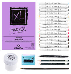 Набор для скетчинга Sketchbox "Греющий фонарик" // 15 Touch Brush + бесплатный урок