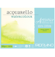 Альбом для акварели Fabriano Artistico Traditional White Rough из хлопка 18x26см / 12 листов / 300 гм (крупнозернистая)