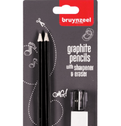 Набор чернографитных карандашей Bruynzeel Graphite Pencils HB 2 штуки с ластиком и точилкой