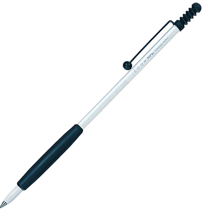 Ручка шариковая автоматическая Tombow ZOOM 707 корпус бело-черный линия 0.7мм) подарочная упаковка, черная
