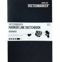 Скетчбук Sketchmarker Marker Line для маркеров черный с мягкой обложкой А5 / 16 листов / 160 гм