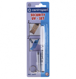 Маркер перманентный ультрафиолетовый Centropen "Security UV-Pen 2699" с фонариком