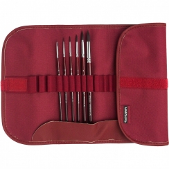 Набор кистей Frida в пенале-скрутке бордо, 12 кистей