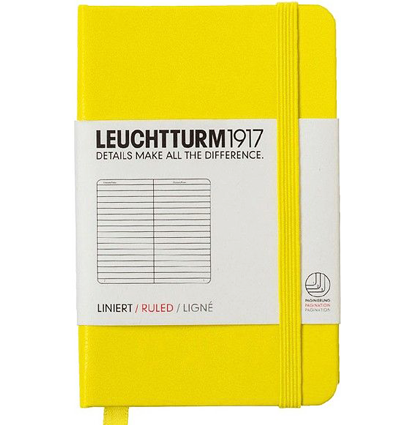 Записная книжка Leuchtturm «Pocket Mini» A7 нелинованная желтая 171 стр.