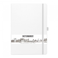 Скетчбук Sketchmarker белый с твердой обложкой А4 / 80 листов / 140 гм