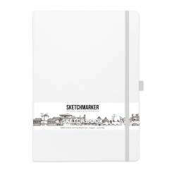 Скетчбук Sketchmarker белый с твердой обложкой А4 / 80 листов / 140 гм
