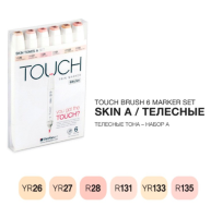 Touch Brush 6 Skin набор маркеров для скетчинга (телесные тона А)