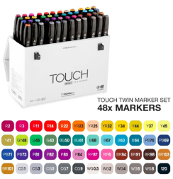 Touch Twin 48 цветов набор маркеров для скетчинга в белом чемодане Set